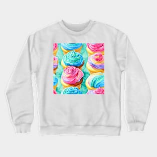 Watercolor cupcake pattern Crewneck Sweatshirt